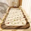 Manta Ins Estilo Crema Imitación Cachemir para Dormitorio Mesita de Noche Enfriadora Antideslizante Engrosada Manta para Mesa de Café Sala de Estar Alfombrilla de Fácil Cuidado para el Suelo