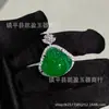 Colgante Buddha de Calcedonia Verde Transparente Hielo Incrustado Plateado al Por Mayor Nuevo Estilo Chino Collar de Ágata Verde Jade Colgante de Jade