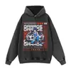 Direto do fabricante: Moletom com capuz lavado e desgastado com estampa de carro esportivo, estilo corrida de anime japonês, moletom moderno de corte solto, adequado para vendas transfronteiriças