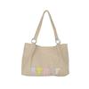 Bolso Tote de Pana Bordado de Gran Capacidad para Viajeros 2025 Nuevo Elegante Simple con Letras al Hombro/Axila para Mujer