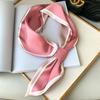 Corea del Sur Nuevo Bufanda Protectora Solar de Color Sólido Bufanda de Azafata Profesional de Seda Imitación para Mujer Banda para el Cabello de Doble Uso Corbata Cinturón para Bolso