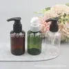 Botella bomba verde-marrón, 100 ml, con bomba de rosca, adecuada para gel de ducha, champú, jabón de manos y limpiador facial