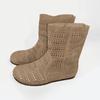 Botas Versáteis Estilo Britânico Maillard Retrô Vazadas, Novas Botas de Verão, Botas Estilosas Frescas com Solado Plano Respirável