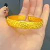 Pulsera del Sutra del Corazón de Oro Arena Antigua Mismo Estilo de Tienda de Oro, Pulsera de Superficie de Arena del Sutra del Corazón Estilo Abierto Chapado en Cobre Dorado Cielo Estrellado Lluvia de Meteoros