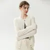Cárdigan Kang Sai Ni 100% Cachemira de Botones Múltiples de un Solo Botón para Mujer, Tejido de Cuello Redondo para Mujer, Ropa de Abrigo Versátil de Color Sólido para Otoño Invierno
