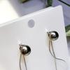 Aretes de plata esterlina 925 aretes de plata de cuerpo completo con incrustaciones de Perla Shijia importada de Austria aretes elegantes versátiles para mujer simples