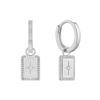 Pendientes colgantes de plata S925 con forma de estrella Bamang con diseño geométrico de viento y hebilla de oreja, con forma de estrella y diamante cuadrado.