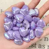 Cuentas acrílicas luminosas Mabe con recubrimiento UV iridiscente de corazón pequeño para cadena de teléfono DIY, llavero, accesorio de ropa