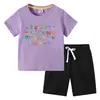 Camiseta infantil de verano 2023, nueva ropa infantil de comercio exterior, pantalones de manga corta de algodón coreano para niños, traje de dos piezas