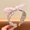 Diadema Floral con Lazo Ancho para Niñas Pequeñas Que No Lastima Sus Cabezas, Dulces Accesorios para el Cabello, Linda Diadema de Orejas de Conejo para Bebés