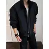 Chaqueta de Béisbol Casual Holgada para Hombre de Otoño PIshuai, Patchwork Retro, Chaqueta de Trabajo