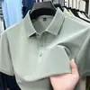Camiseta de Manga Corta para Hombre de Algodón de Fibra Larga de Xinjiang Verano 2025 Nueva Casual de Negocios Color Sólido Cuello de Solapa Polo de Media Manga