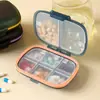 Caja de pastillas compartimentada portátil de 8 rejillas, tamaño pequeño, mini caja para empacar pastillas, caja de pastillas compartimentada para siete días, a prueba de humedad