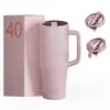 Copo de carro de aço inoxidável 40oz transfronteiriço, copo de carro isolado de grande capacidade com bloqueio de cor, copo 304 de retenção de frio, copo para cold brew