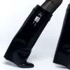 Botines Elegantes de Moda Estilo Francés Europeos y Americanos Hasta la Rodilla para Mujer, Novedad 2026 Versátiles con Punta y Hebilla