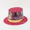 Direto da Fábrica Pó Dourado Chapéu Alto Estampado Feliz Ano Novo Chapéu de Plástico Moda Festa de Ano Novo Logo Personalizado
