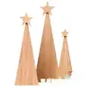 Decoraciones de Árbol de Navidad de Madera Transfronterizas, Adornos para Fiestas de Cumpleaños, Accesorios Triangulares de Madera Maciza para Fotos Navideñas