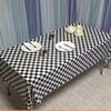 Mantel desechable de cuadros de ajedrez de Amazon, mantel de PEVA impermeable de plástico, estilo ins, carreras de Fórmula 1, fiesta, cuadrícula blanca y negra