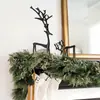Conjunto de 2 Estátuas de Rena Pretas Figurinhas de Natal em Liga Metálica Estátuas de Rena Pretas