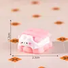 Postre de galleta de conejito rosa creativo, juguete de comida realista, accesorios de decoración con pegamento de crema DIY, adornos para paisajes en miniatura