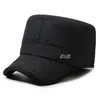 Chapéu de Bico de Pato Lã Masculino Proteção Frio Veludo Grosso Boné de Basebol Chapéu de Algodão para Idosos Proteção Auricular Quente para Exterior de Meia-idade e Idosos