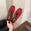 Zapatos de felpa con lazo suave estilo coreano para mujer, nuevos zapatos planos de ballet estilo hada para otoño e invierno 2026, zapatos de abuela