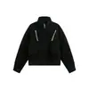 Chaqueta Corta de Vuelo Estilo Workwear Americano Cuello Alto para Hombre Otoño Holgada Urbana Desgastada Cremallera Chaqueta Decorativa