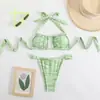 Nuevo Bikini Dividido de Comercio Exterior Europeo y Americano para Mujer Sexy con Cuello Halter y Cordones Amazon Aliexpress Traje de Baño Más Vendido