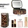 Estuche de Maquillaje Impermeable de Cuero PU Personalizado, Estuche de Maquillaje Compacto Impermeable para Maquilladores, Estuche de Maquillaje Conveniente con Espejo y Luz