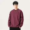 Ropa para Hombre Fengshe / Sudadera Holgada de Otoño e Invierno con Estampado Casual, Bolsillo en el Pecho, Etiqueta, Top Vintage de Manga Larga de Peso Pesado 300g para Hombre