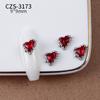 Joyería para uñas gotas de agua cuadrado grueso amor diamante rojo aleación diamante para uñas joyería pequeña accesorios de decoración de uñas al por mayor