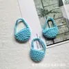 Novo pingente de bolsa com gancho de mão mini cesta pequena bolsa diagonal tecida à mão acessórios para roupas de boneca DIY