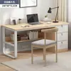 Mesa de Computador de Mesa para Casa, Mesa de Estudo para Quarto com Gavetas, Mesa de Escritório Simples, Mesa com Armazenamento Prático para Apartamentos de Aluguel