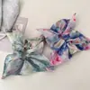 Anillo para el Cabello Cuadrado Estilo Pintura al Óleo Vintage de Nicho para Mujer Estilo Alto Temperamento Cuerda para el Cabello de Cola de Caballo Baja tamaño pequeño Correa para el Cabello Accesorios para el Cabello