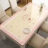 Mantel Minimalista para Mesa de Comedor, Impermeable, Resistente al Aceite, Lavable, Resistente al Calor, Color Crema, Protector de Mesa de Café de PVC de Alta Gama