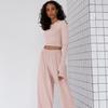 Novo Estilo Outono e Inverno 2026 Simples e Confortável Rosa Manga Longa Calça Longa Conjunto de Pijama para Mulheres, Adequado para Usar Fora, Homewear Transfronteiriço