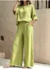 Conjunto Casual Versátil 2026 para Mujer, Cuello Redondo, Pulóver, Tendencia Europea Americana, Algodón Verano Nuevo, Dos Piezas, Holgado