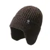 Gorro de Invierno para Hombre con Protección para las Orejas, Gorro de Lana Grueso Caliente de Terciopelo, Gorro de Punto Resistente al Viento y al Frío para Exteriores, Gorro Transfronterizo, Gorro para el Frío