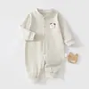 Mameluco de algodón puro Clase A para bebé, estilo primavera y otoño, ropa de algodón puro para recién nacidos, prenda interior unisex para bebé, mameluco de manga larga