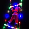 Muñeco de Papá Noel LED Trepando Escalera Figura con Luces para Decoración Festiva de Interior y Exterior, Escaparate, Árbol de Navidad, Multicolor