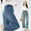 8526 jeans de maternidad, colección primavera/verano, diseño que alarga las piernas, largo cropped, cordón lateral, estilo pierna recta, pantalones casuales de pierna ancha