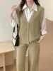 Chaleco Cardigan sin Mangas de Punto para Mujer de Primavera y Otoño, Chaqueta Corta Chic, Chaleco Suéter de Punto Suave