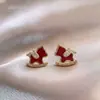 Brincos de Ano Novo Outono e Inverno, Âncora Vermelha de Alto Padrão, Femininos, Brincos de Nicho de Alto Padrão, Brincos Versáteis Atacado