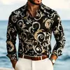 Impressão Digital Amazon Manga Longa Transfronteiriça Casual Camisa Masculina Novo Estilo Moda Comércio Exterior Fábrica de Roupas Masculinas Atacado