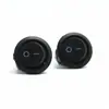 Interruptor Redondo Superior e Inferior 21mm, Duas Pernas, Duas Engrenagens, Preto, Pernas Totalmente de Cobre Podem Ser Soldadas