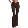 Pantalones de Campana de Color Sólido Ajustados Sexy Estilo Chica Caliente Verano Largos para Mujer