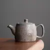 Tetera dorada con esmalte de óxido estilo japonés, tetera individual vintage para uso doméstico, filtro de té y dispensador de cerámica rugosa, juego de té anti-escaldado, regalo