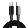 Linha de dados tipo C de cabeça dupla PD60W linha de carregamento rápido para carro linha de carregamento de celular PD100W alongada em 2 metros