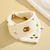 Toalha de Saliva de Bebê Algodão Puro Quatro Camadas Babador de Recém-Nascido Toalha Triangular Anti-Vômito Primavera e Verão Fina Babador Pétala de Bebê