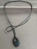 Collar con colgante ovalado de cordón de cuero estilo coreano, diseño único, cadena versátil para suéter, exquisito accesorio diario para mujer